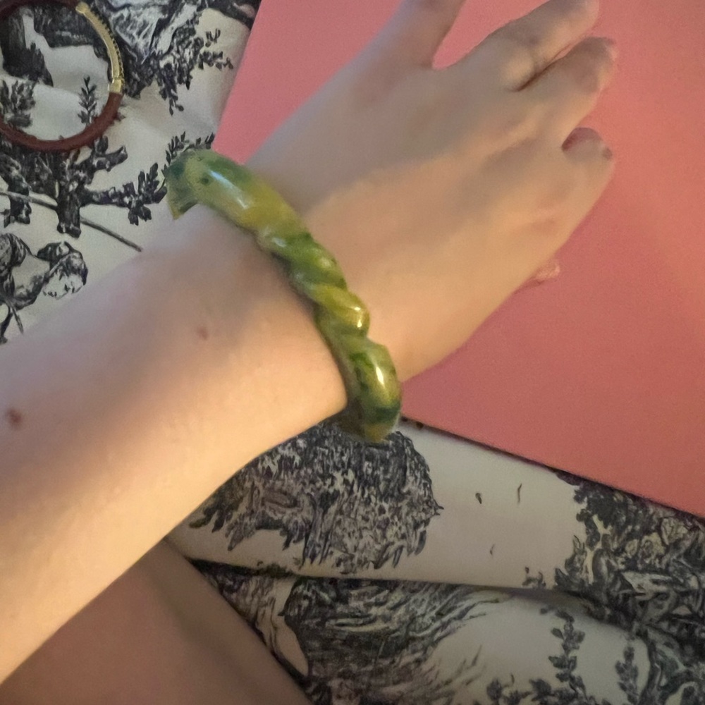 Jade Bangle Bracelet - image 3